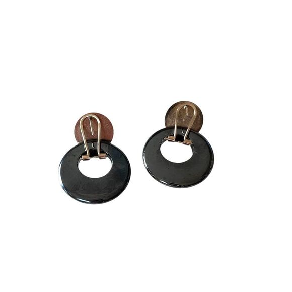 Vintage Hematite Door Knocker Earrings - Picture 5 of 5